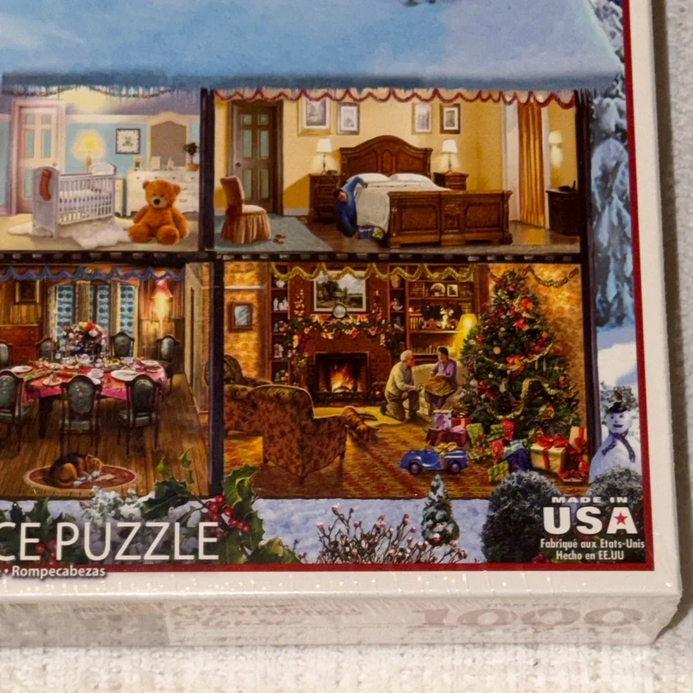 White‎ Mountain Festive “Christmas House” Puzzle Holiday NEW